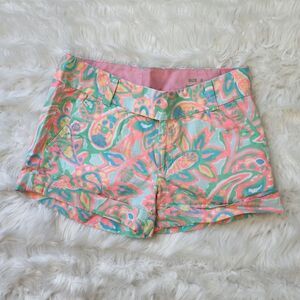 LILLY PULITZER WOMEN'S BARCLAY SHORTS SANDBAR BLUE MAKE A SPLASH SIZE 0